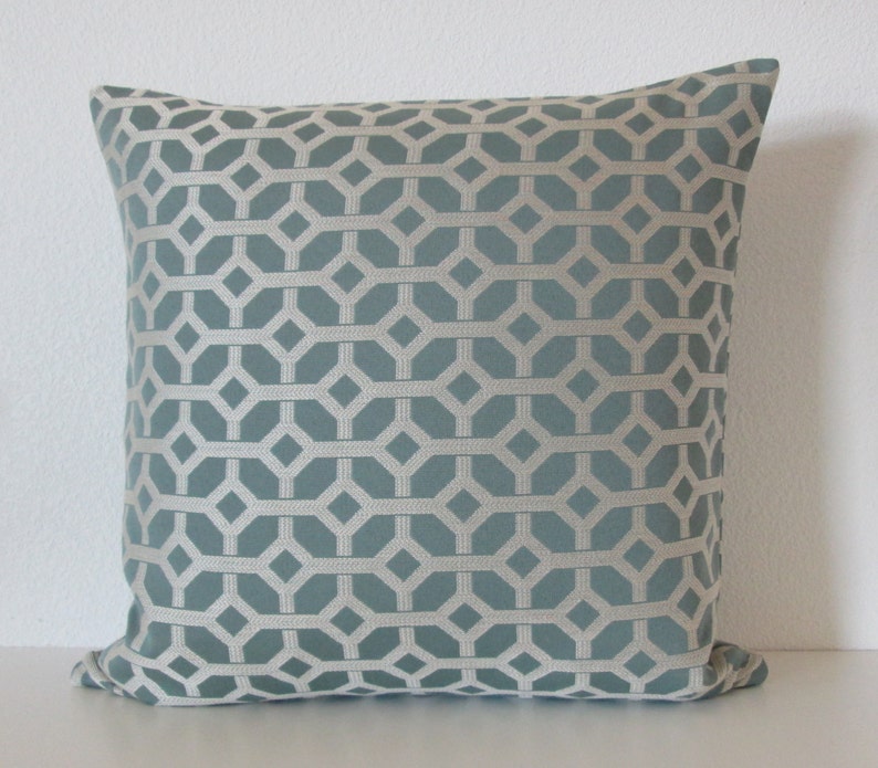 Candice Olson Gray Blue Lattice Geometric 20x20 Designer Etsy