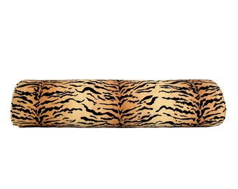 Tiger Stripe Bolster Pillow Cover | Designer Neck Roll Pillow