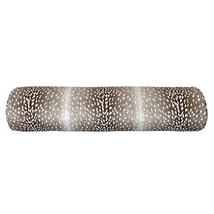 Fawn Antelope Bolster Pillow Cover in Cocoa, Linen, Designer Pillow