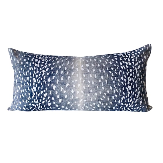 Extra Long Lumbar Navy Antelope Pillow Cover