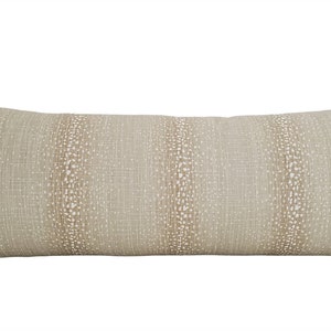 Antelope Print 14x36 Lumbar Pillow Cover - Animal Print Rectangular Pillow Cover - Tan/Toast Color Pillow Cover