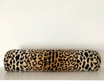leopard bolster pillow