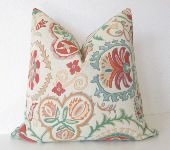 Busy Petal Suzani Throw Pillow Cover Available In Lumbar Etsy
