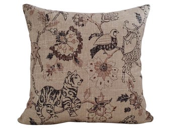Ballard Designs Gazella Flax Throw Pillow Cover – Safari Animal Print Accent Pillow