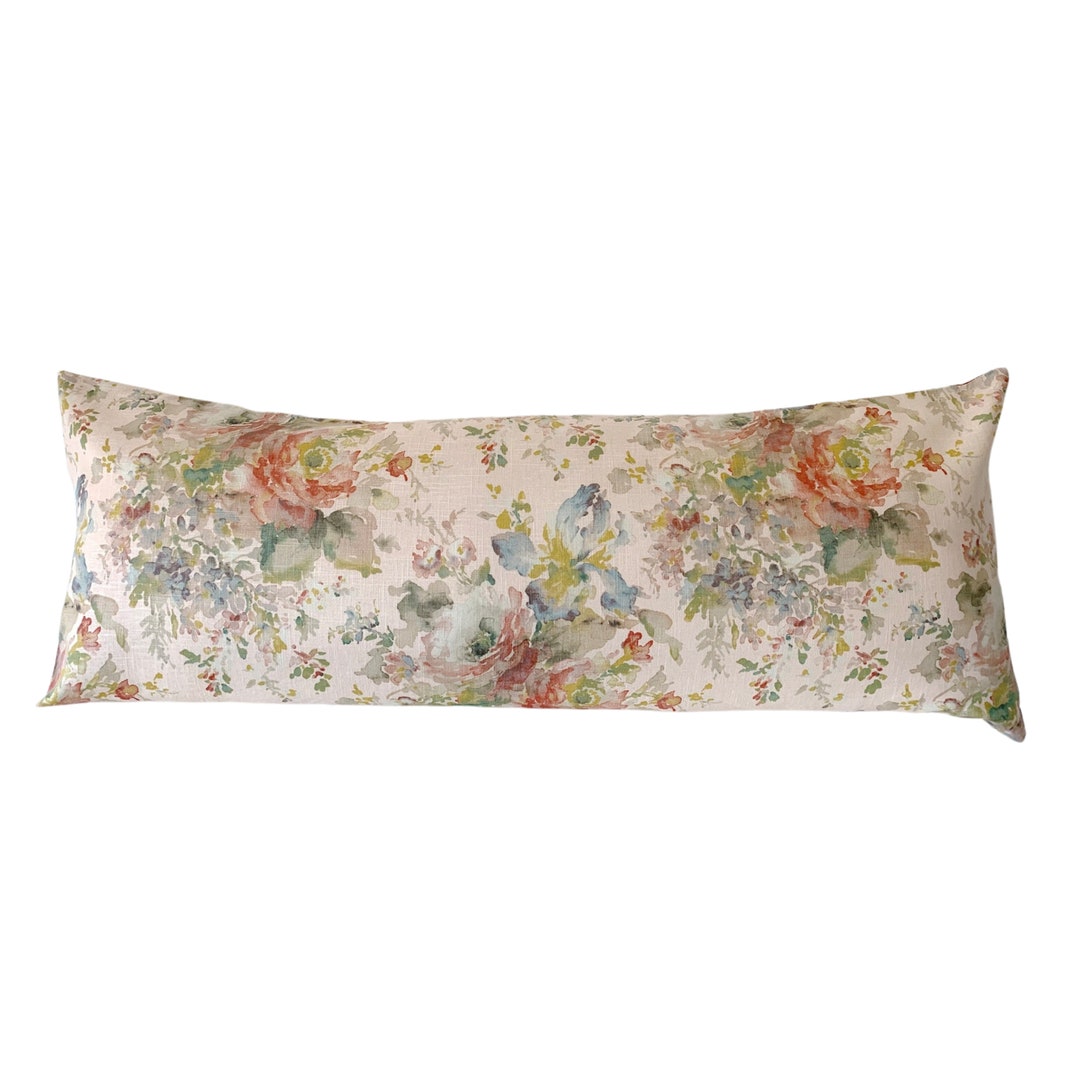 Ballard Designs Langley Blush Floral Body Pillow Cover Blush Peach Nude