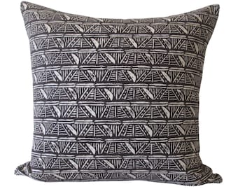 Nate Berkus Leira Pillow Cover – Espresso Brown Tribal Design, 100% Cotton