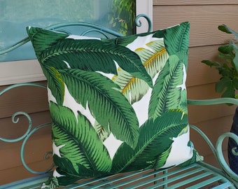 Tommy Bahama Swaying Palms  - Aloe Outdoor Pillow Covers - Available in Lumbar, Bolster, Square, and Large Pillow Covers
