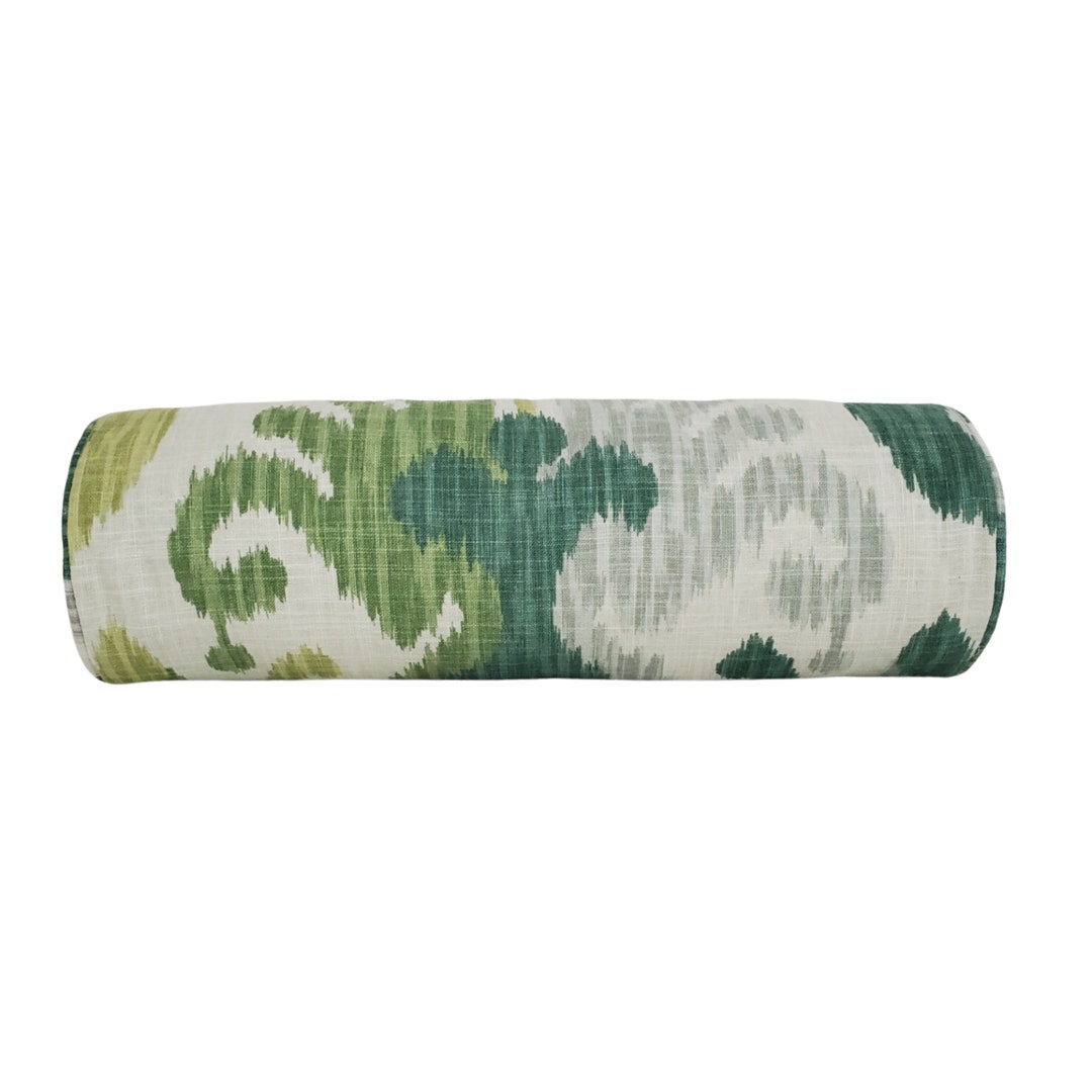 Ballard Designs Andros Ikat Pillow Cover Vibrant Green Ikat Bolster