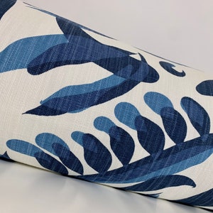 Lacefield Designs Lino Cobalt Bolster Pillow Cover / Modern Art / Indigo Blue & White Bolster Pillow / Modern Bolster Pillow Handmade image 5