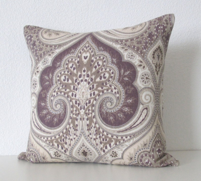 Ethan Allen Anjali Lilac Pillow Cover Available Throw Pillow, Lumbar Pillow, Bolster Pillow Cover Sizes image 2