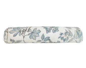 Ballard Designs Becca Cloud 8x36 Bolster Pillow Cover - Light Blue Botanical Bolster Pillow Cover