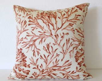 Kravet Couture Pillow Cover - Seafield Coral throw pillow cover - Available in bolster, lumbar, and euro sham cover