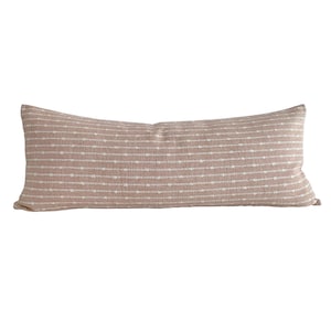 Blush Pink Textured Striped Pillow Cover - Large Lumbar Pillow - Extra Long Lumbar Pillow - Bolster Pillow - Throw Pillow Cover - Handmade