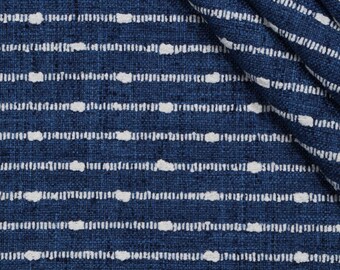 Cobalt Blue Striped Textured Pillow Cover - Available in Lumbar, Bolster, Throw, Euro Sham Styles