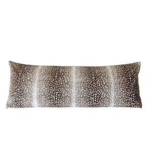 Ballard Designs Antelope Pillow Cover in Cocoa - Linen Body Pillow Cover - Antelope Pillow - Antelope Lumbar Pillow - Extra Long Lumbar