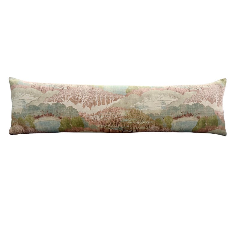 Scenic Landscape Throw Pillow Cover | Ballard Designs Estelle Pillow - Dusty Rose image 7