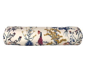 Isabella Blue Floral Pillow Cover - Botanical Print Cotton