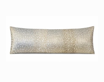 Luxe Antelope Lumbar Pillow Cover | High Sheen Taupe Champagne Ombré