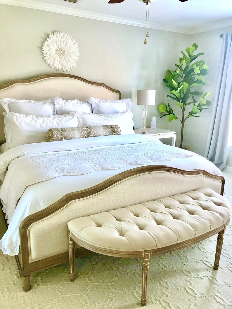 King Size Bed Bolster Linen Fawn Antelope Ciervo Funda de Etsy