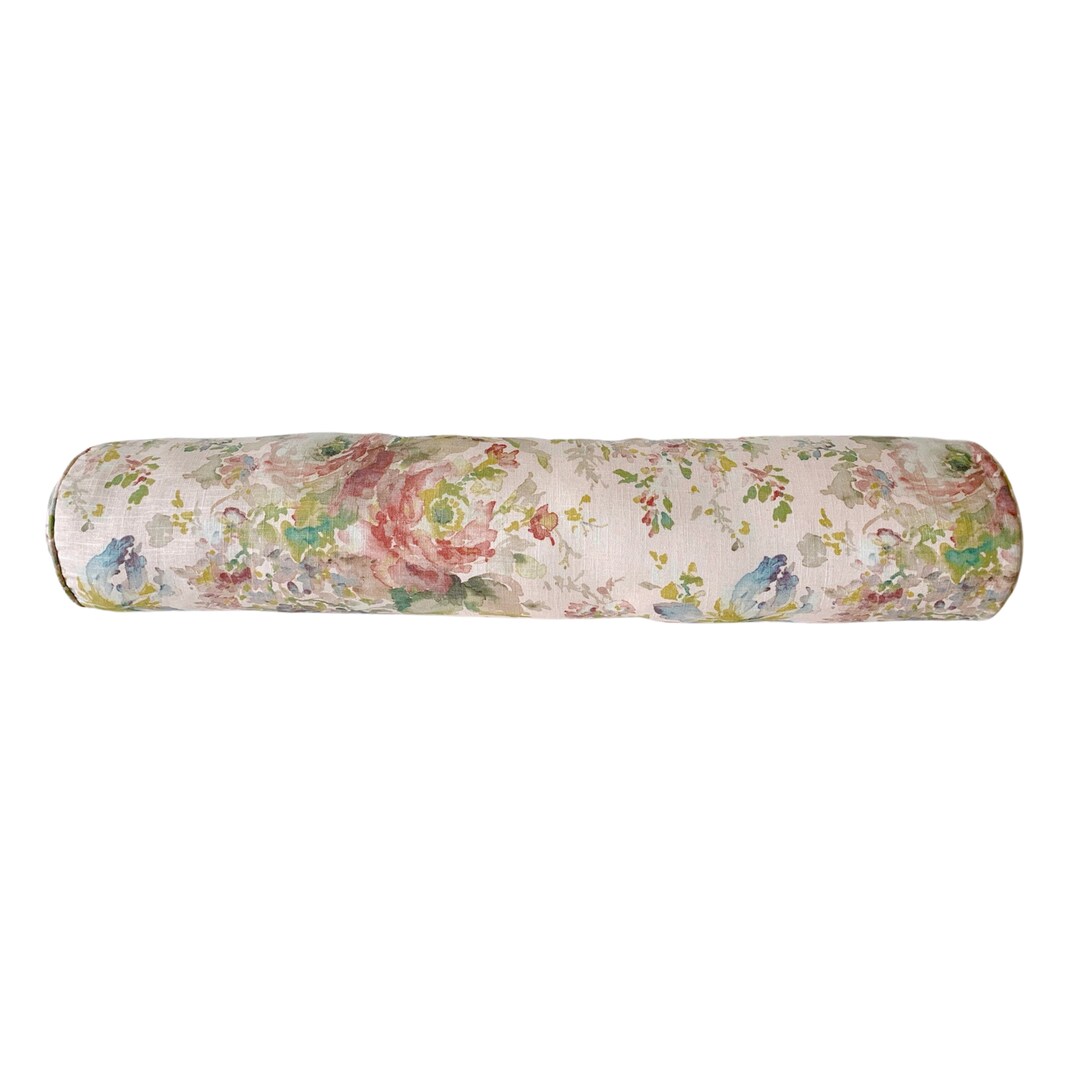 Ballard Designs Langley Floral Bolster Pillow Cover Etsy