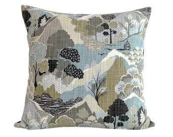 Modern Chinoiserie Pillow Cover | Earthy Toile, 20x20 Throw Pillow