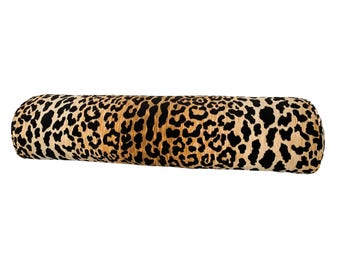 Ballard Designs Serengeti Bolster Pillow Cover - Velvet Leopard Decorative Cover