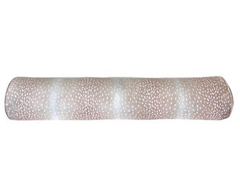 Ballard Designs Antelope Bolster Pillow Cover – Blush Pink Linen