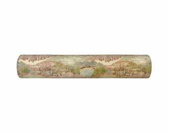 Scenic Pastoral Landscape Bolster Pillow Cover, Ballard Designs Estelle Pillow, Dusty Rose
