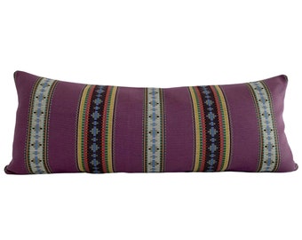 Modern West Texas Purple Desert Large Lumbar Pillow Cover - Extra Long Lumbar Pillow Cover