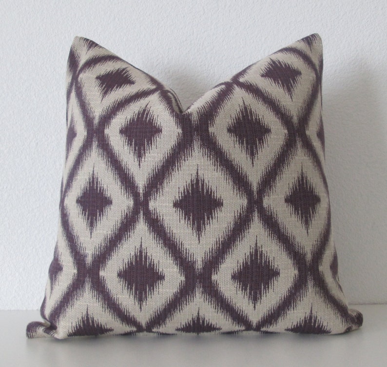 Geometric Amethyst Pillow Cover Available in lumbar, throw, euro sham, and bolster pillow covers image 4