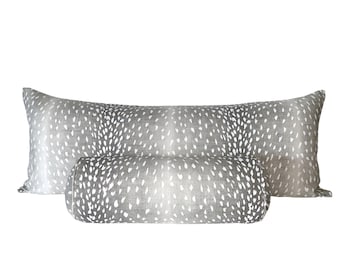 Ballard Designs Antelope Pillow Cover in Gray Handmade Linen