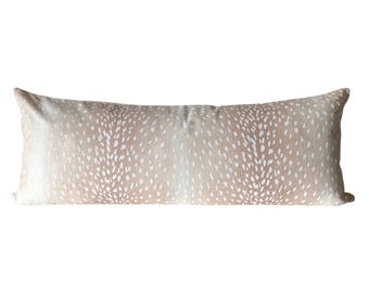 Blush Pink Antelope Lumbar Pillow Cover – Linen
