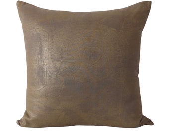 Bronze Metallic Gold Swirls  Pillow Cover - Available in Bolster, Lumbar, Throw, Euro Sham Sizes