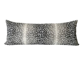 Vern Yip Antelope Lumbar Pillow Cover - Charcoal Linen, Handmade