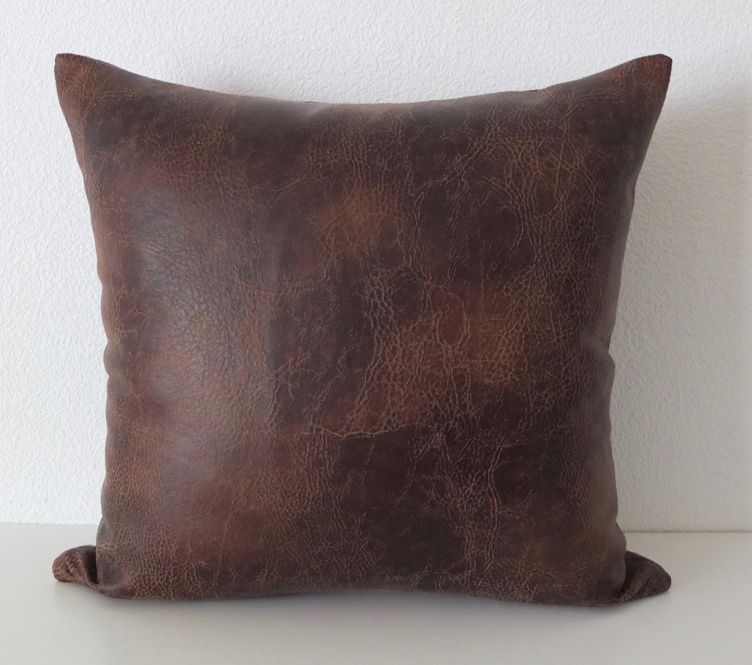 Modern West Texas Cocoa Brown Faux Leather Bolster Pillow Etsy Australia