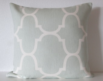 Windsor Smith Riad Seafoam Lattice Pillow Cover/ Available in Bolster, Lumbar, Square, Euro Sham Covers