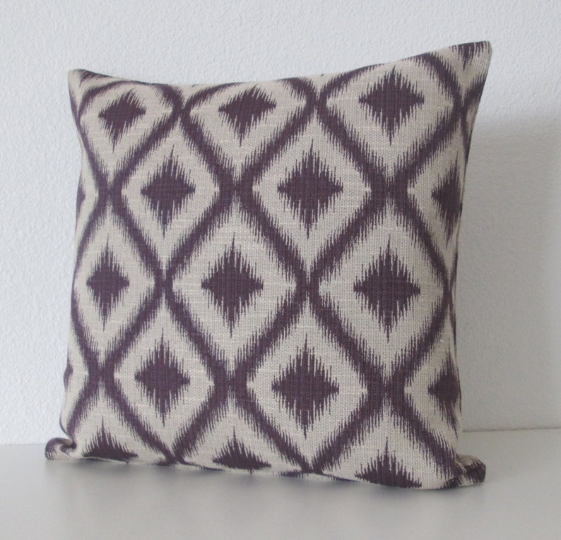 Geometric Amethyst Pillow Cover Available in lumbar, throw, euro sham, and bolster pillow covers image 3