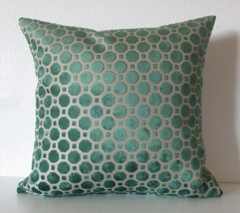 Robert Allen Velvet Geo Pillow Cover - Thumbnail 2