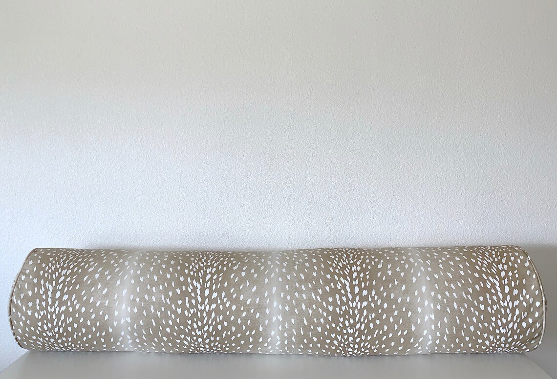 King Bed Bolster Authentic Vern Yip Antelope Fawn Linen Etsy