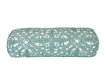 Sandoval Verde Pillow Cover - Block Print Inspired - Modern Geometric Pillow / Available in Bolster Pillow, Lumbar, Throw, Euro Sham Sizes