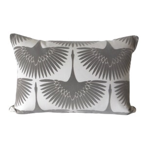 Genevieve Gorder Flock Velvet  Lumbar Pillow Cover in Steam - Gray - Available in Bolster, Throw, Lumbar, Euro Sham Sizes