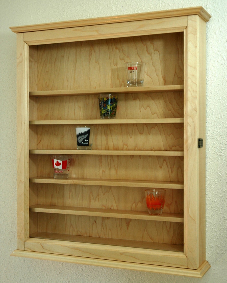 48 Maple Shot Glass Display Case Etsy