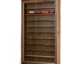 N Scale Model Train Display Case Wall Cabinet