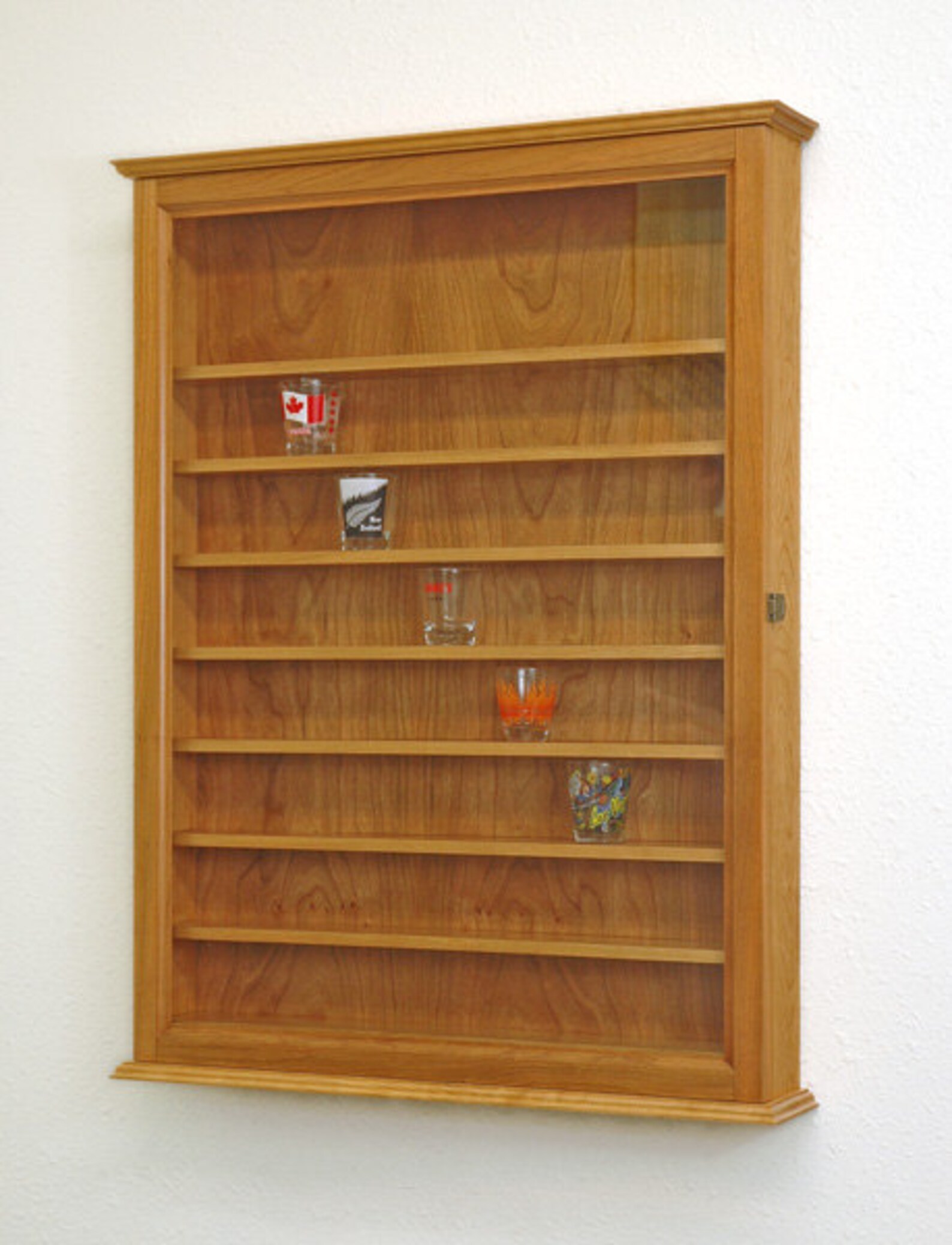 72 Oak shot glass display case wall rack Etsy