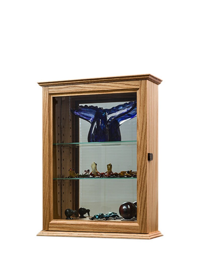 Walnut Hardwood Curio Display Wall Etsy