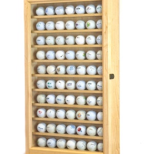 Maple golf ball display cabinet