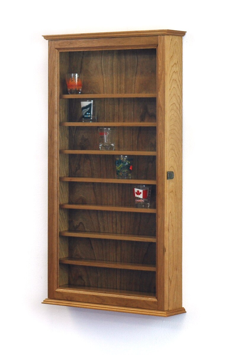 Shot Glass Display Casehardwood Etsy