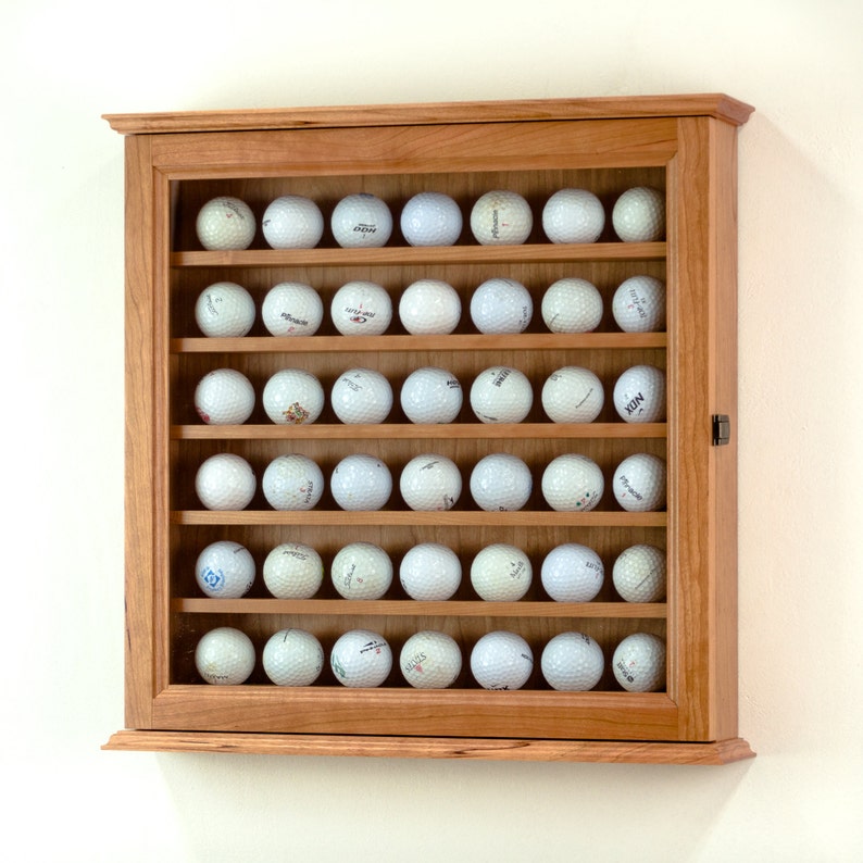 Hardwood Golf Ball Display Case Cabinet Rack | Etsy