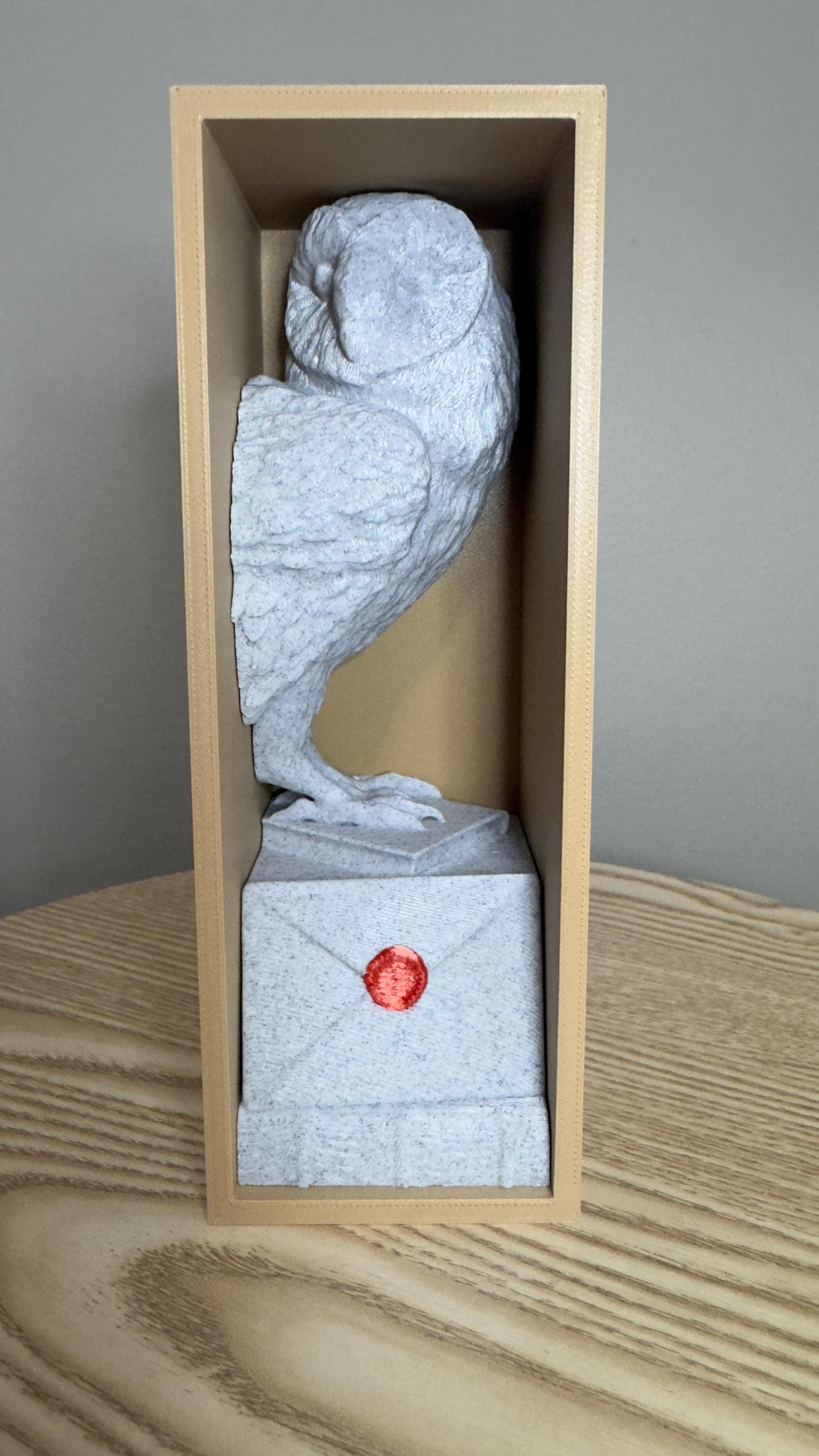 Owl Bookend with Letter-Inspired Base - 3d Printed