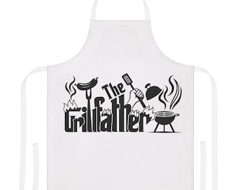 Delantal Grillfather para amantes de la barbacoa, regalo divertido de cocina, accesorio para asar, delantal para el Día del Padre, delantal de chef, equipo único para barbacoa